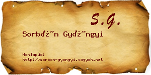 Sorbán Gyöngyi névjegykártya