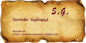 Sorbán Gyöngyi névjegykártya